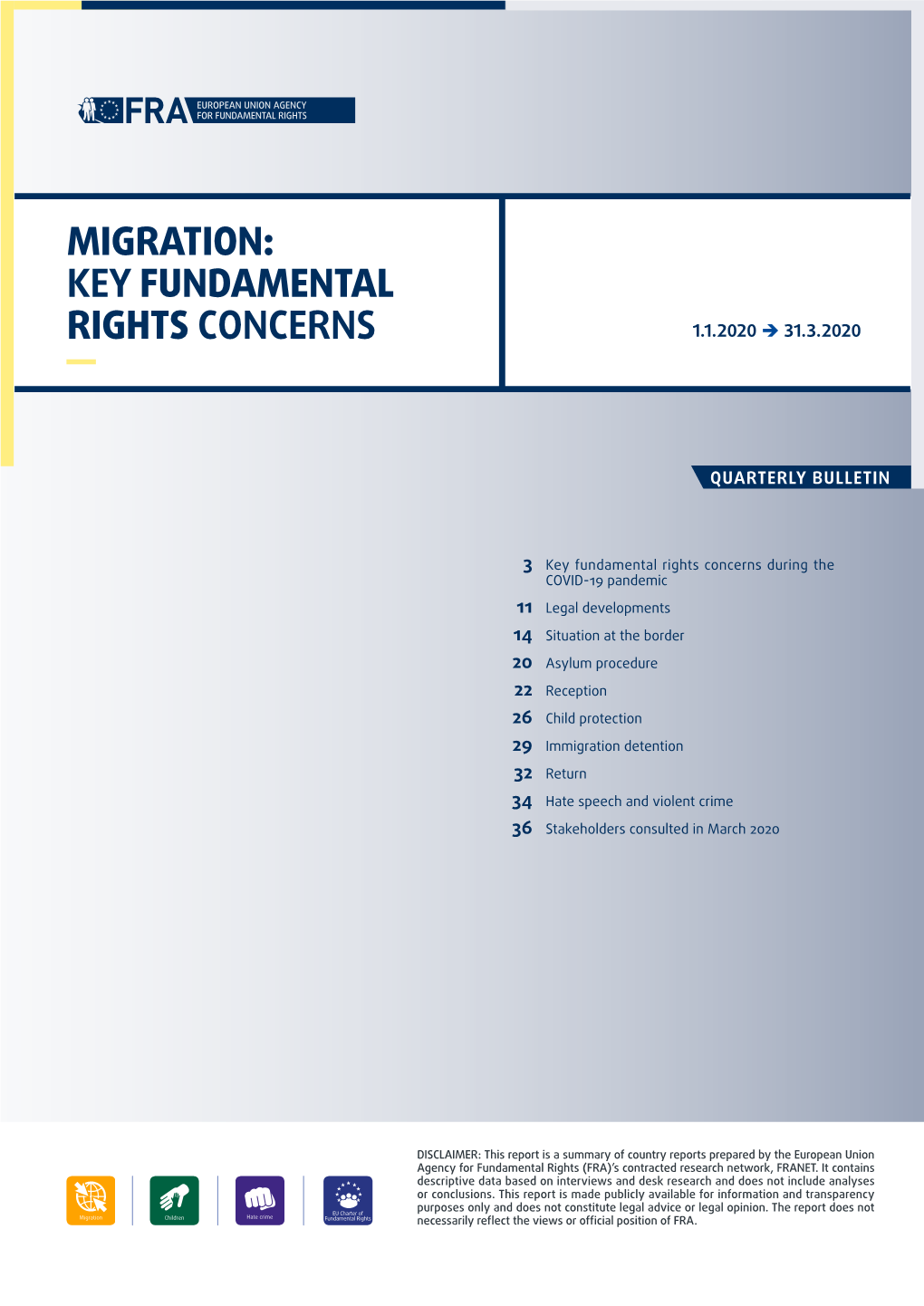 Migration: Key Fundamental Rights Concerns 1.1.2020  31.3.2020 ―