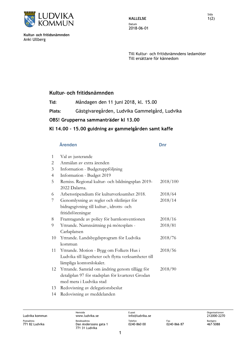 Kultur- Och Fritidsnämnden Anki Ullberg