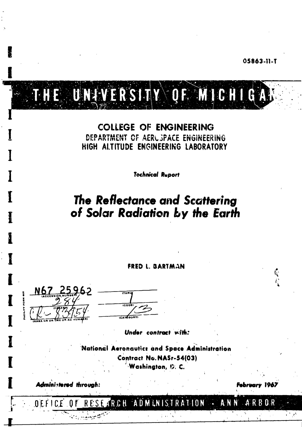 [ the Reflectance and Scattering, [ of Solar Radiation by the Earth | 1967016633-002