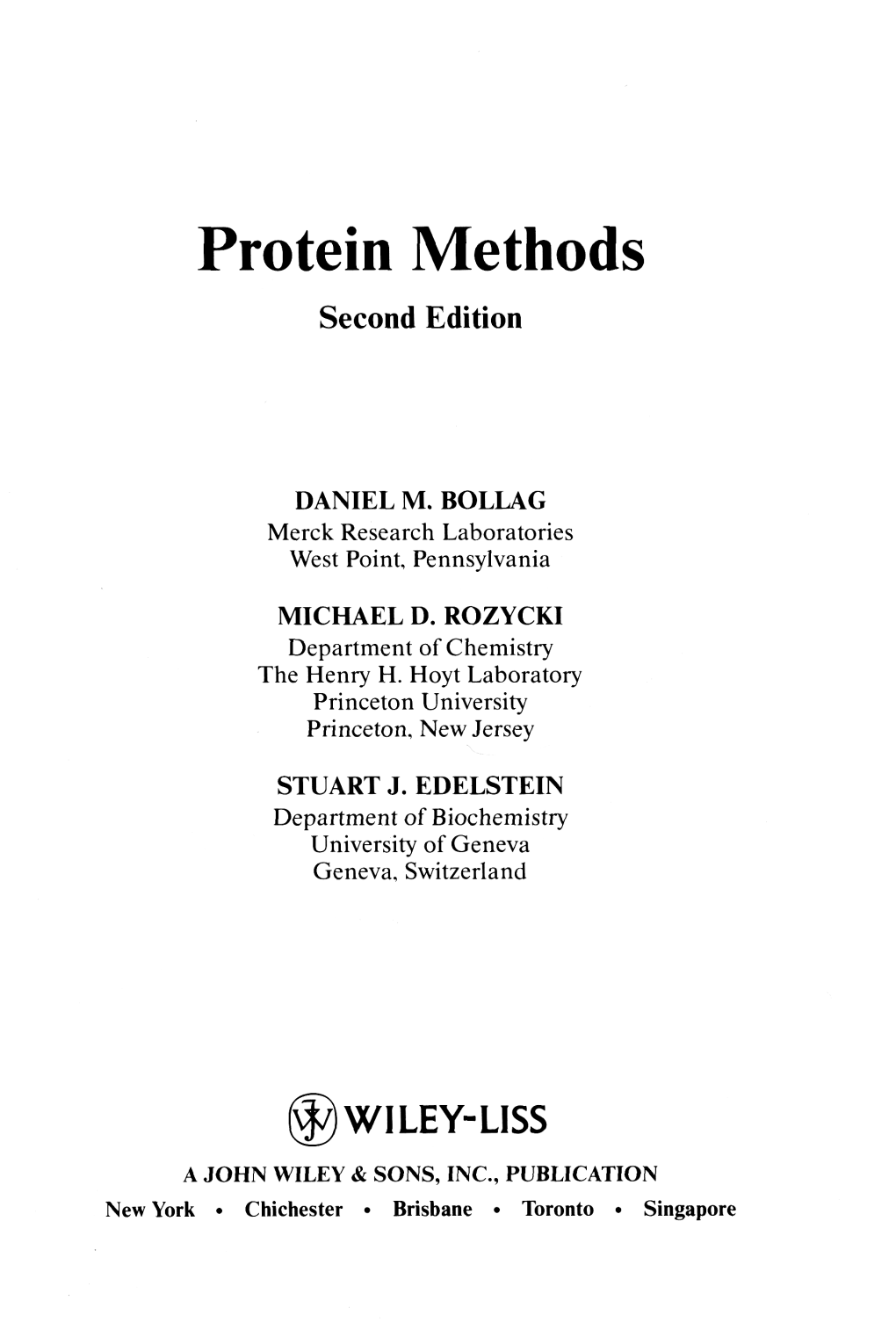 Protein Methods Second Edition