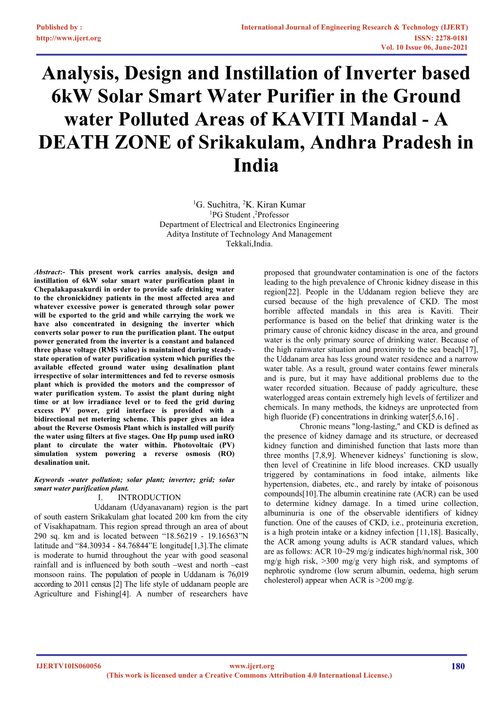 Analysis, Design and Instillation of Inverter Based 6Kw Solar Smart