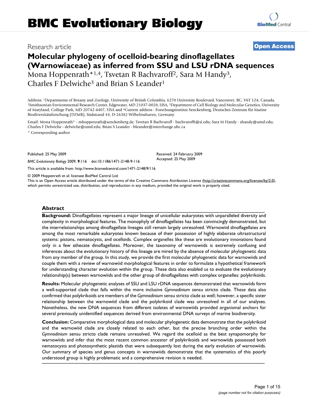 BMC Evolutionary Biology Biomed Central