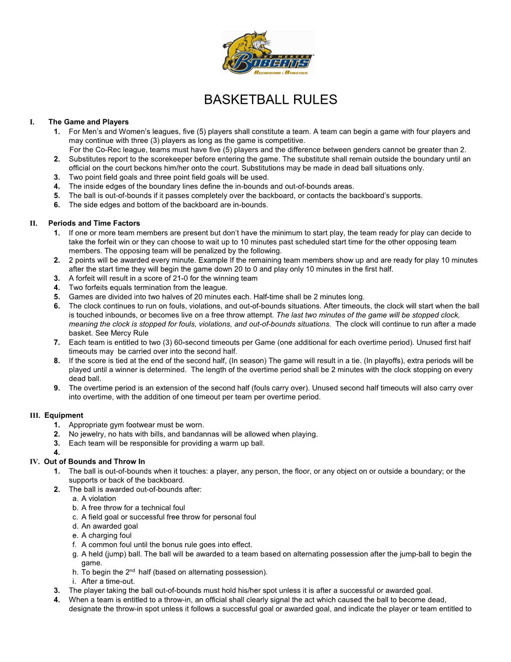 2015 5V5 Basketball Rules
