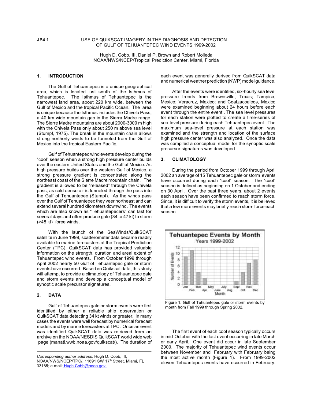 Jp4.1 Use of Quikscat Imagery in the Diagnosis and Detection of Gulf of Tehuantepec Wind Events 1999-2002