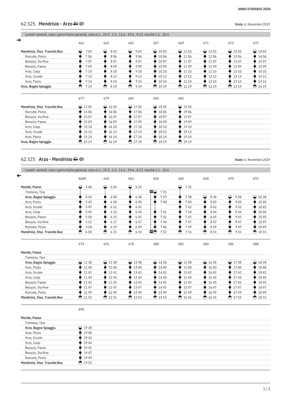 62.525 Mendrisio - Arzo Stato: 6