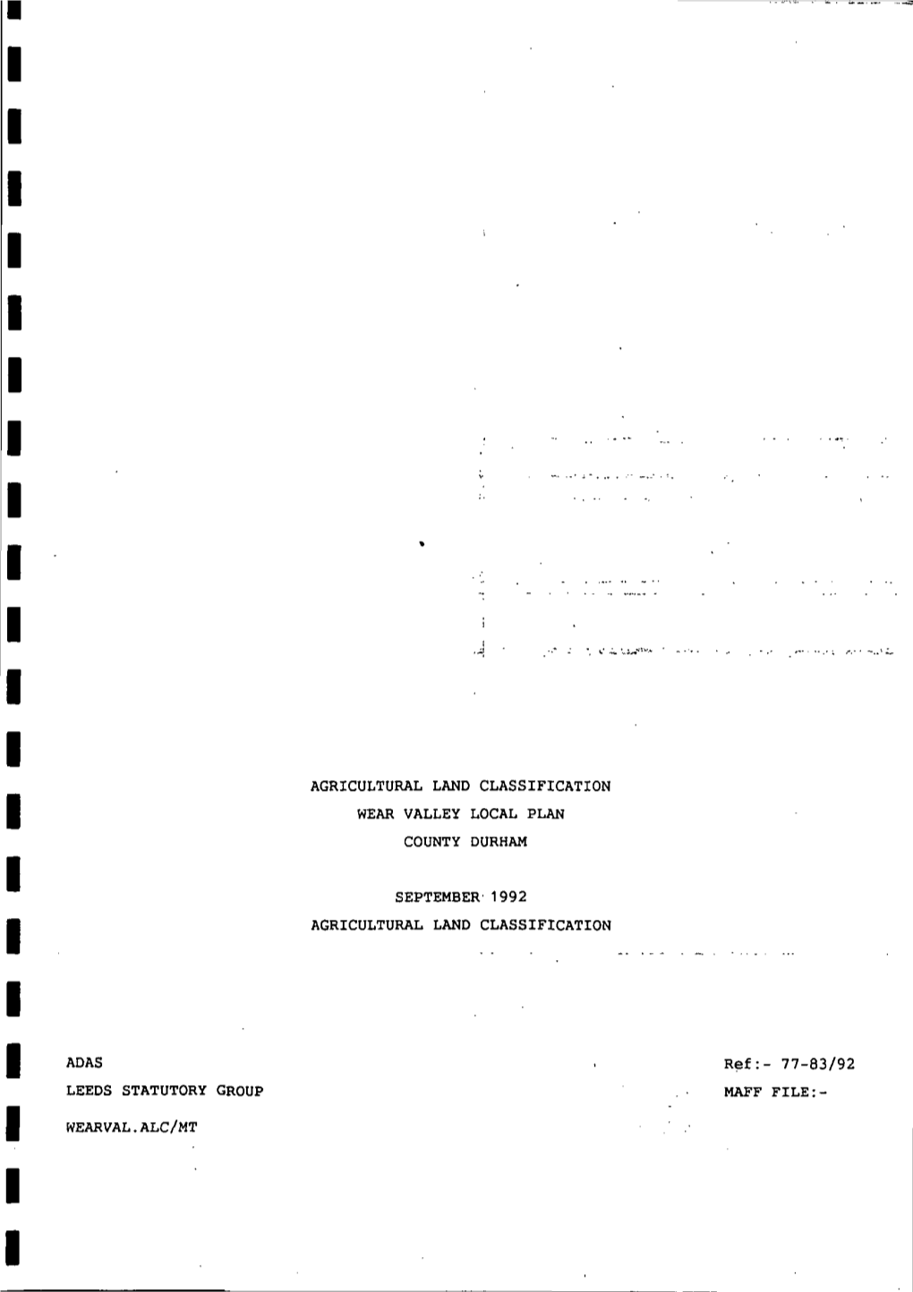 1992 AGRICULTURAL LAND CLASSIFICATION ADAS . Re