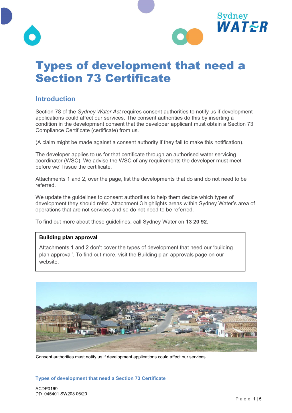 Types of Development That Need a Section 73 Compliance Certificate