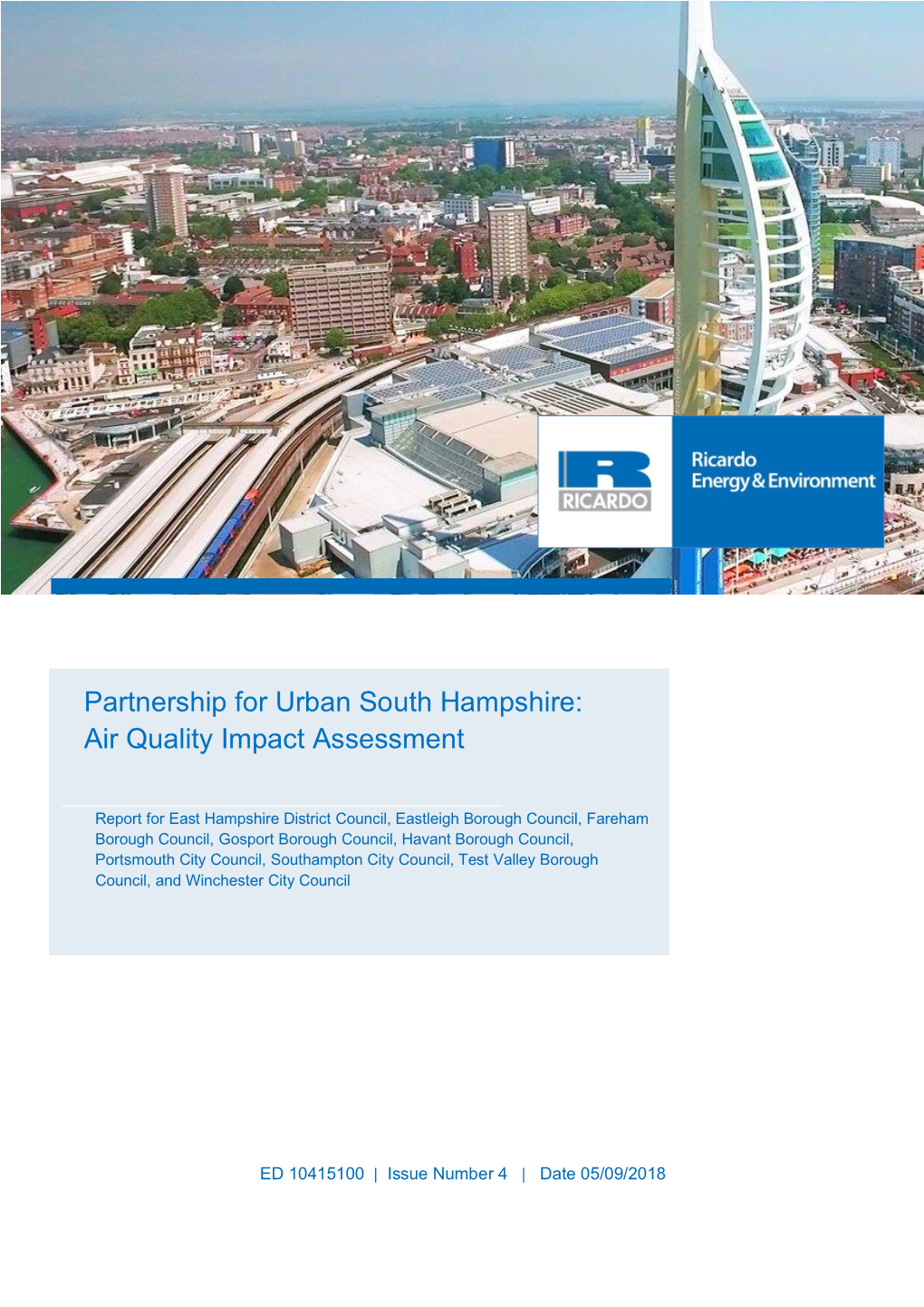 Partnership for Urban South Hampshire: Air Quality Impact Assessment