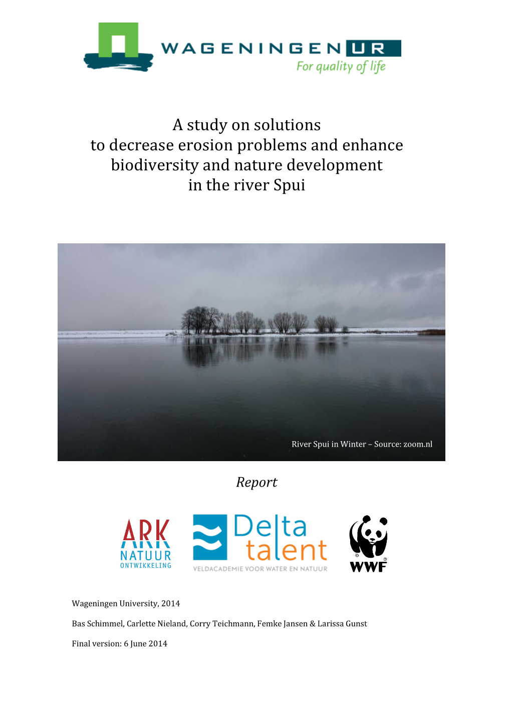 A Study on Solutions to Decrease Erosion Problems and Enhance Biodiversity and Nature Development in the River Spui
