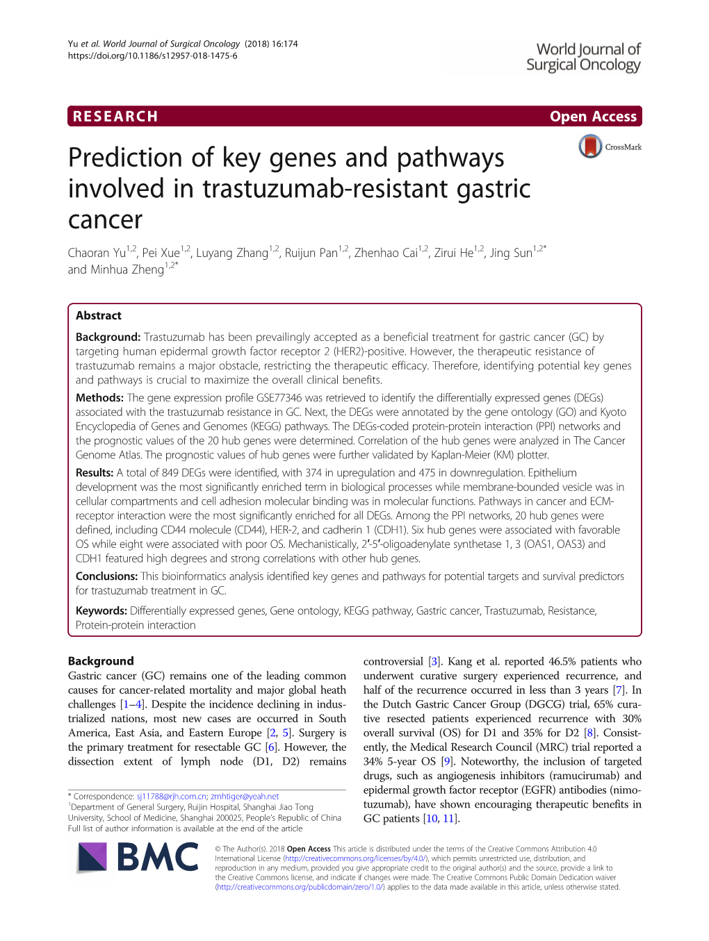 Prediction of Key Genes and Pathways Involved in Trastuzumab-Resistant