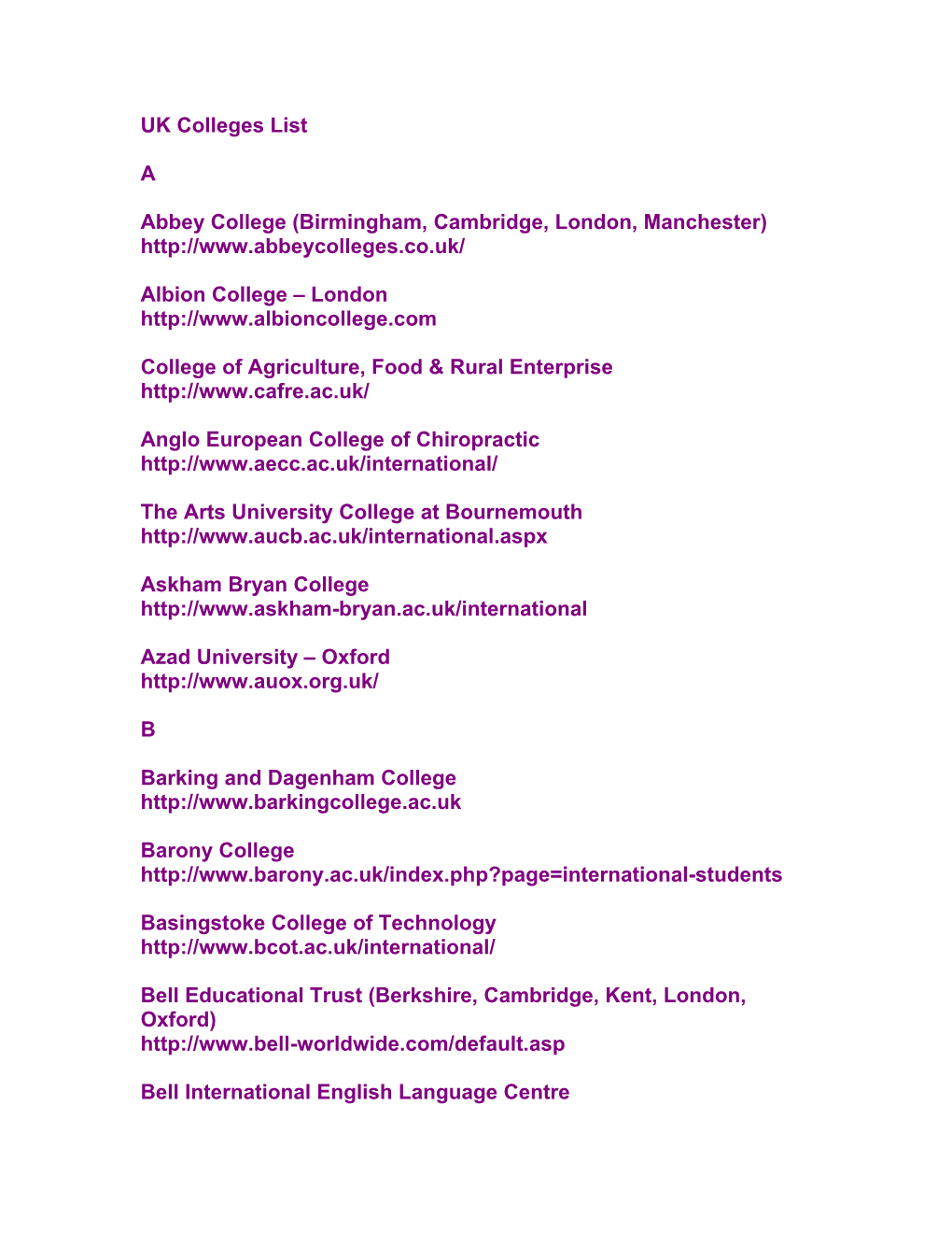 UK College List.Pdf