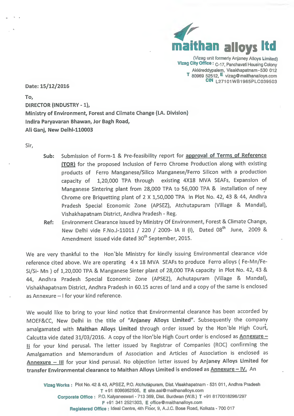 4R Maithan Alloys Ltd ■/;Z3: J-Ir