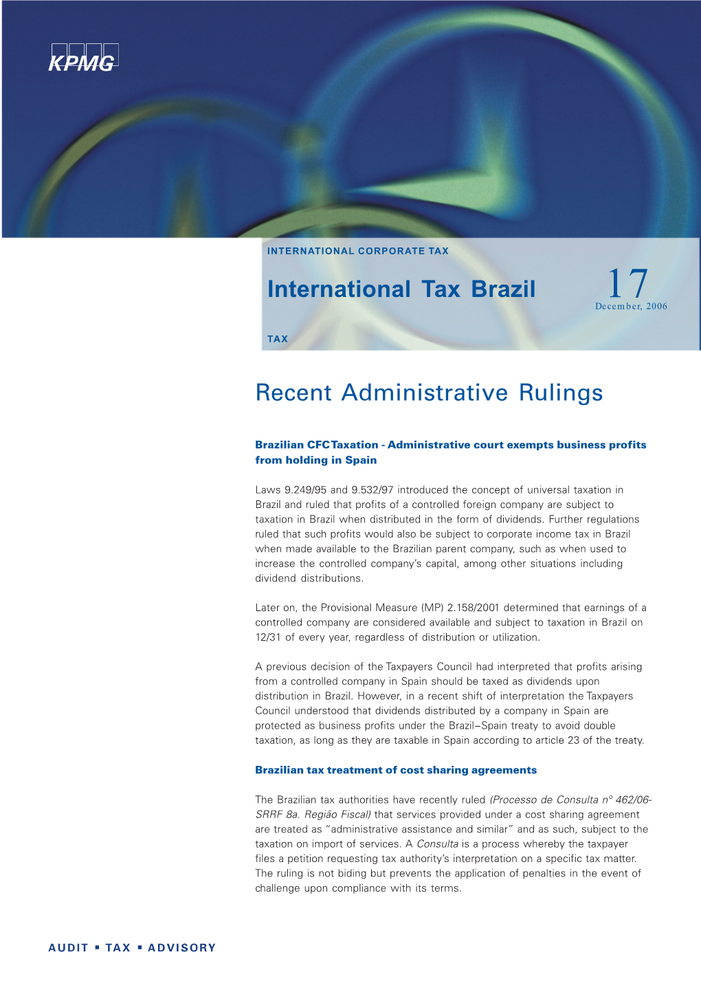 International Tax Brazil Recent Administrative Rulings