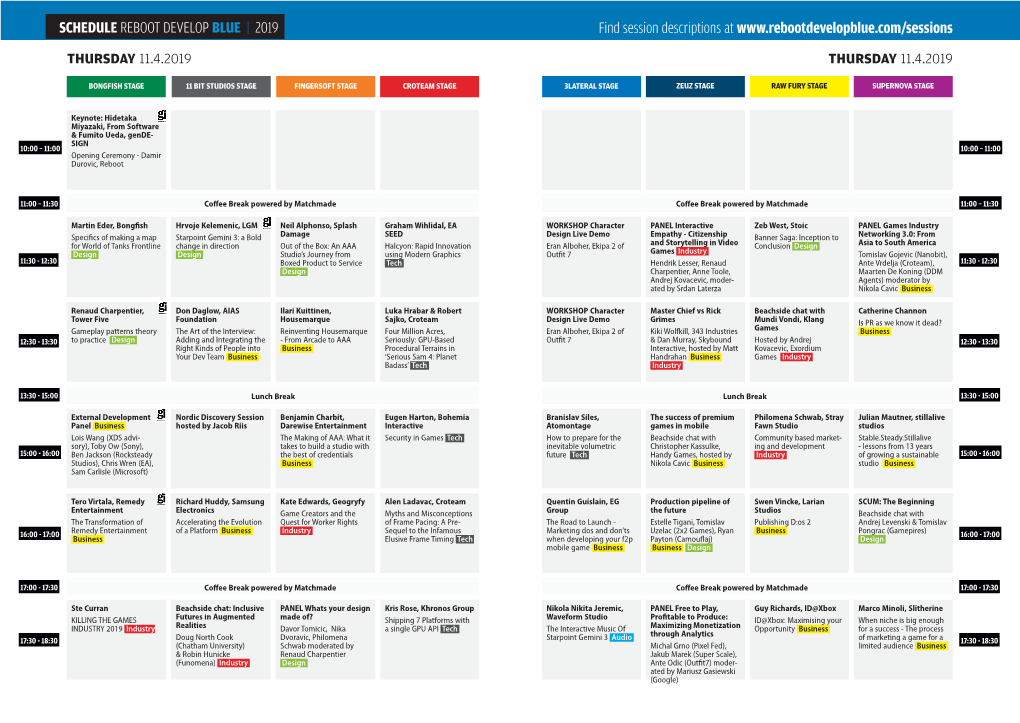 SCHEDULE REBOOT DEVELOP BLUE | 2019 Find Session Descriptions At