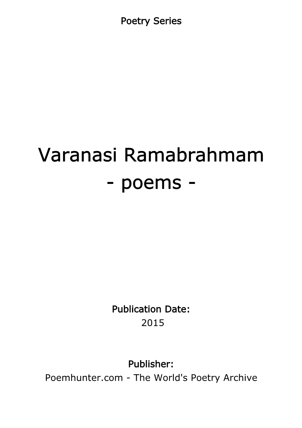 Varanasi Ramabrahmam - Poems