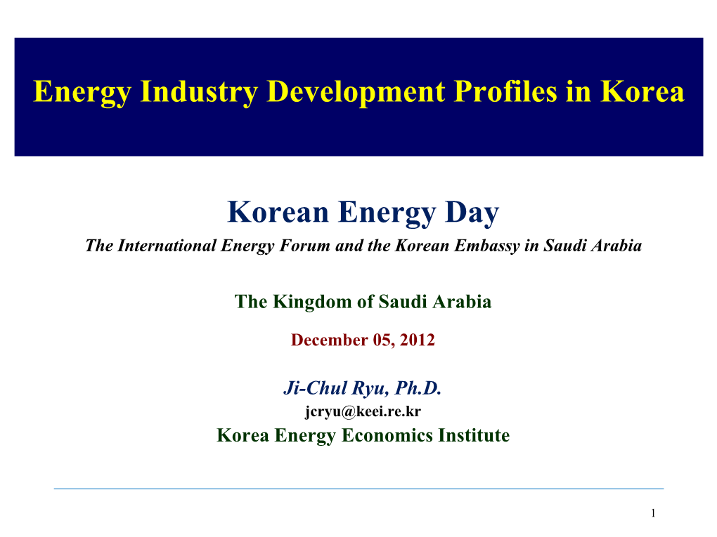 Renewable Energy in Korea