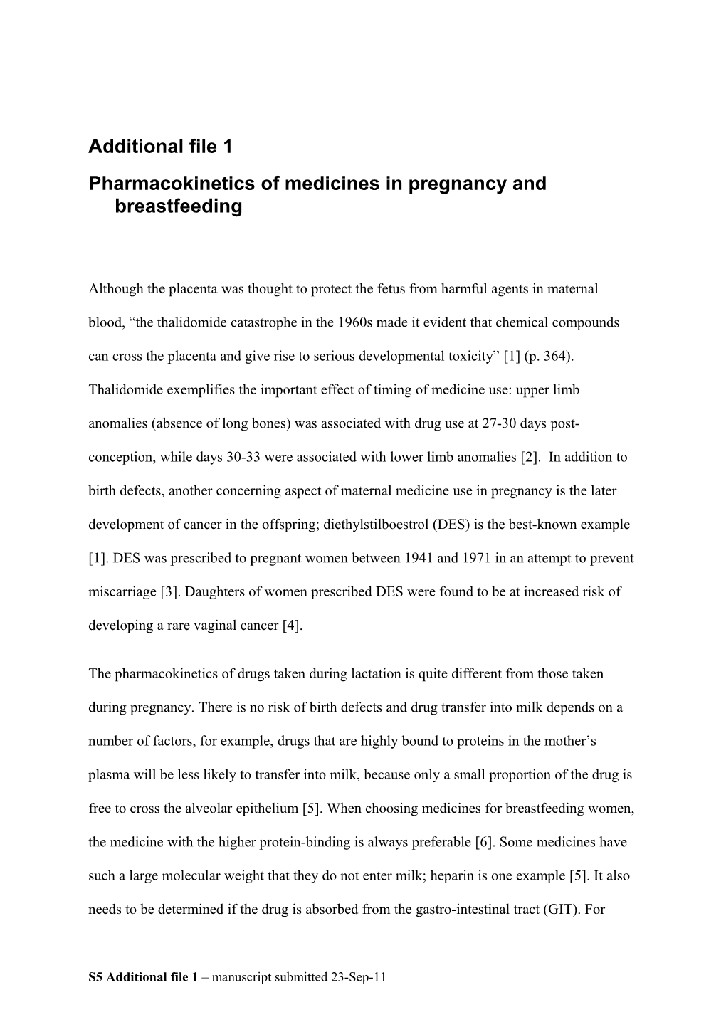 Pharmacokinetics of Medicines in Pregnancy and Breastfeeding