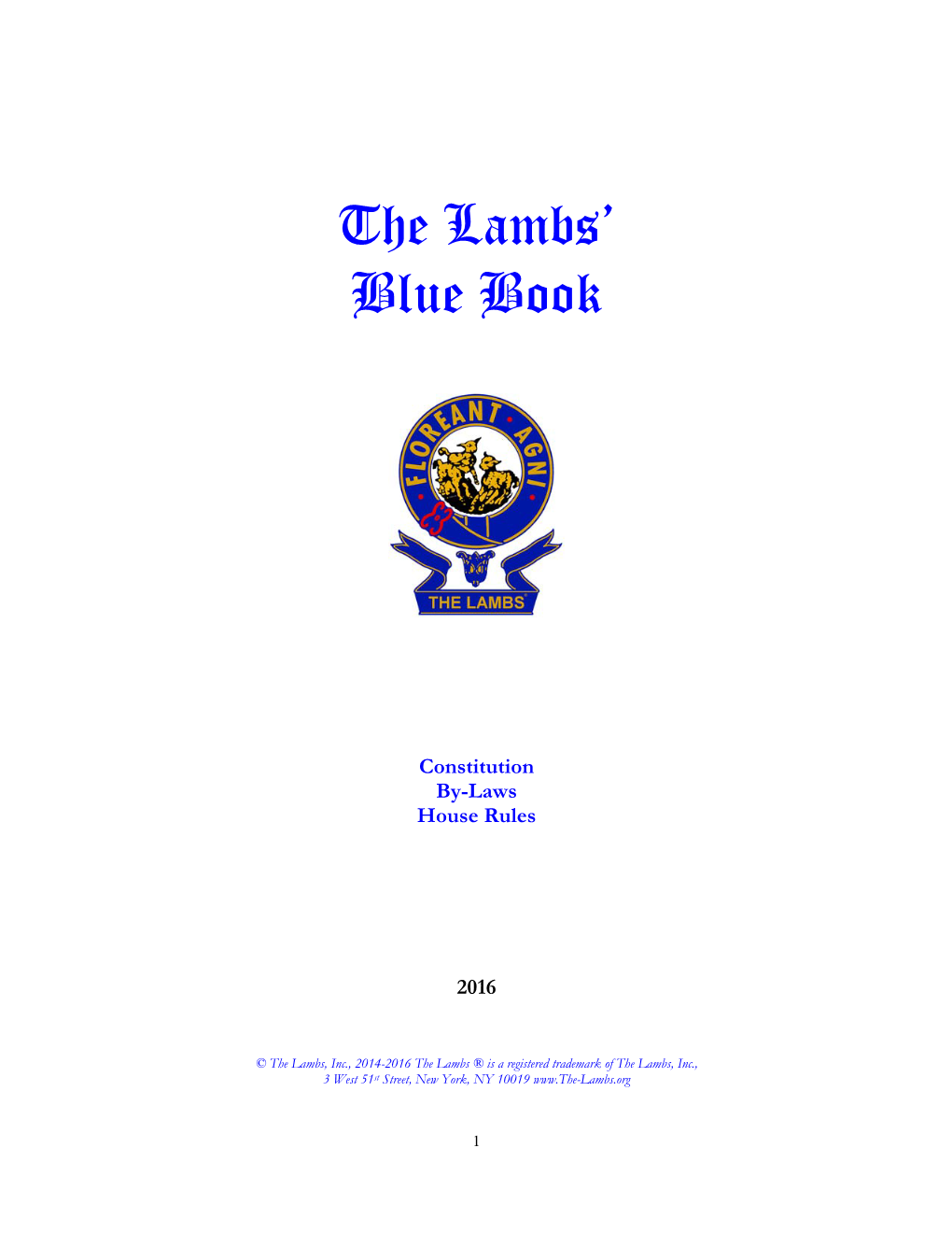 The Lambs' Blue Book