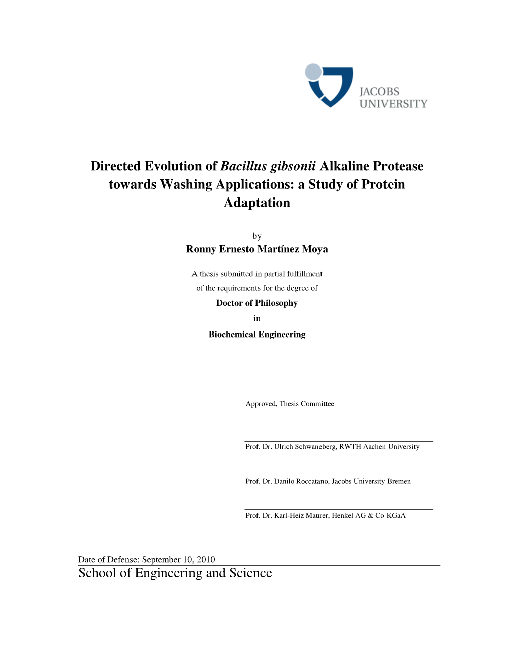 Directed Evolution of Bacillus Gibsonii Alkaline Protease Towards Washing Applications: a Study of Protein Adaptation