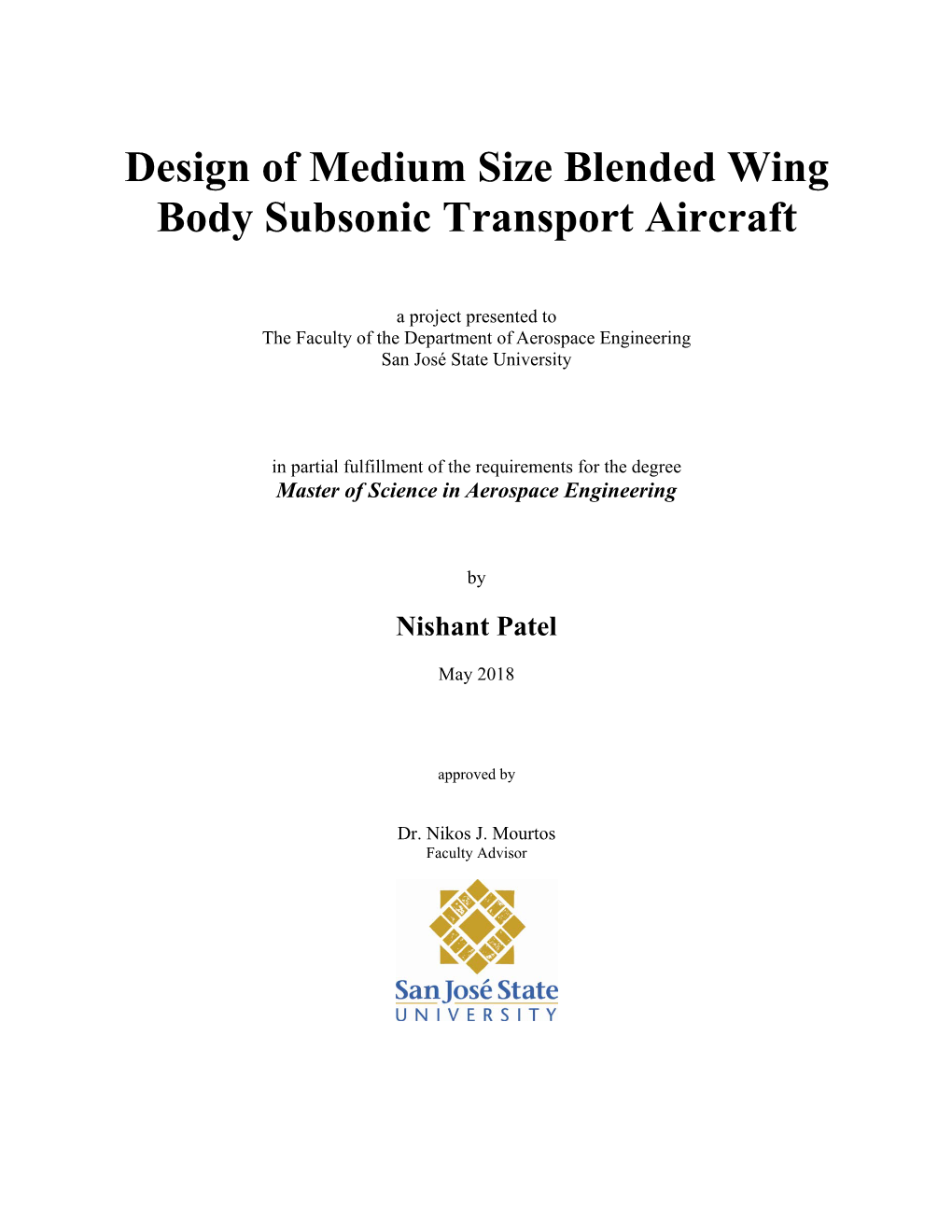 Design of Medium Size Blended Wing Body Subsonic Transport Aircraft