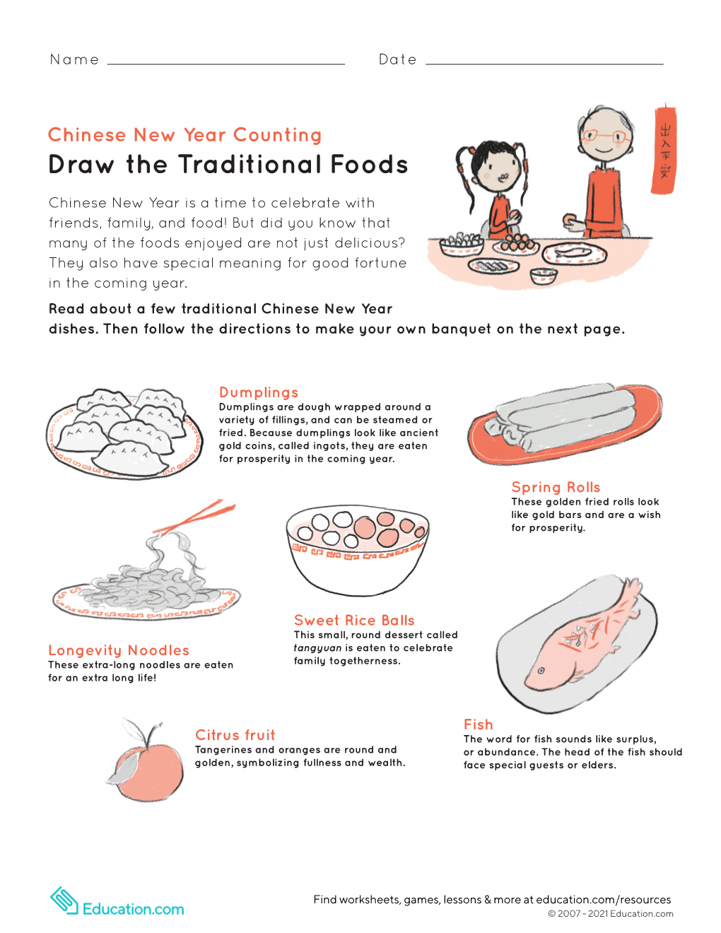 Draw the Traditional Foods