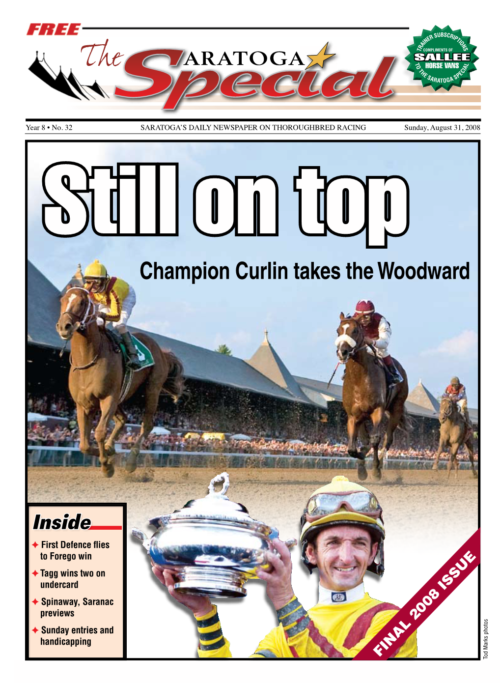 Champion Curlin Takes the Woodward