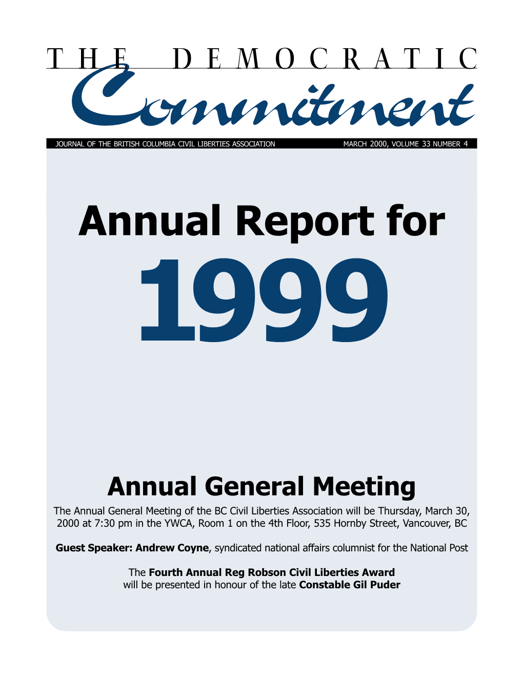 Annual Report for 1999