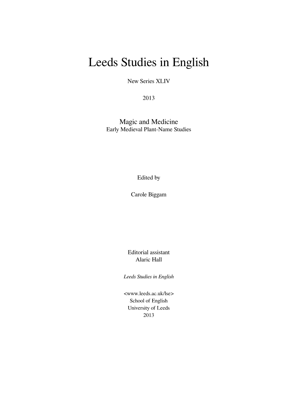 Leeds Studies in English