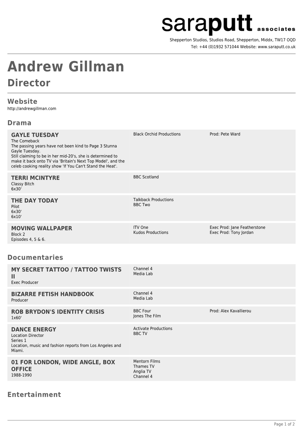 Andrew Gillman Director