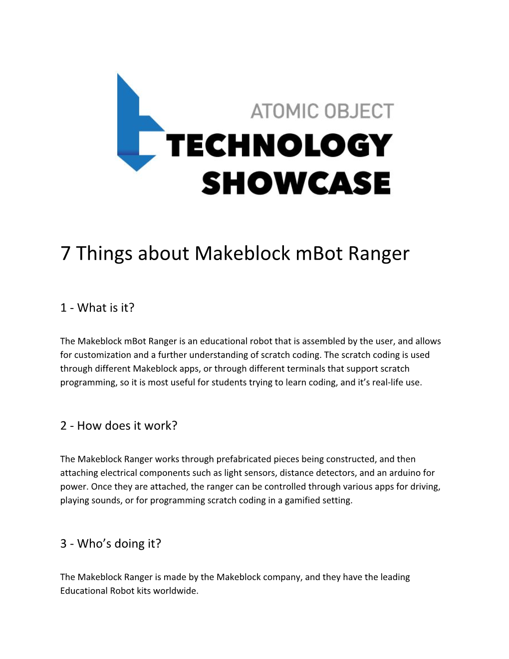 7 Things About Makeblock Mbot Ranger