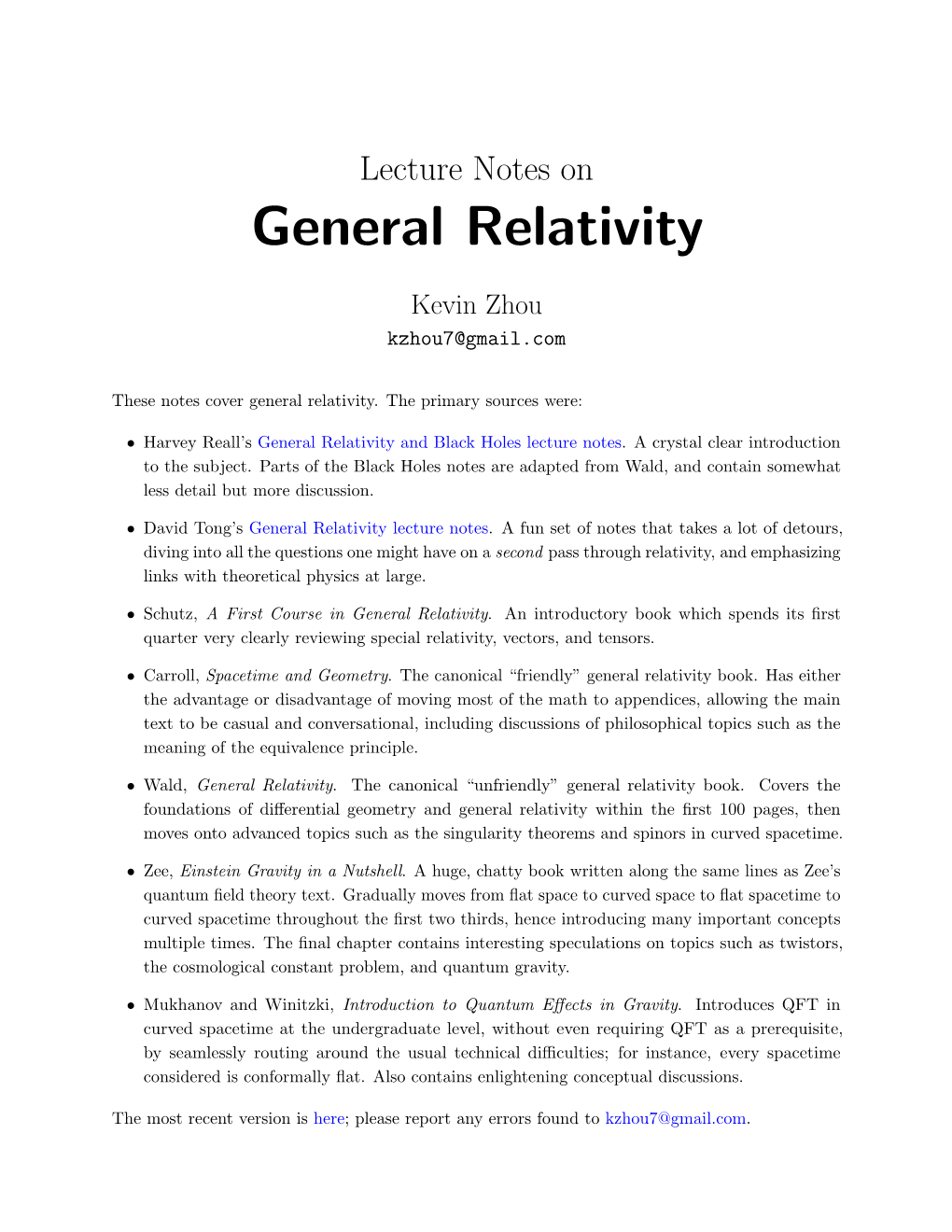 General Relativity