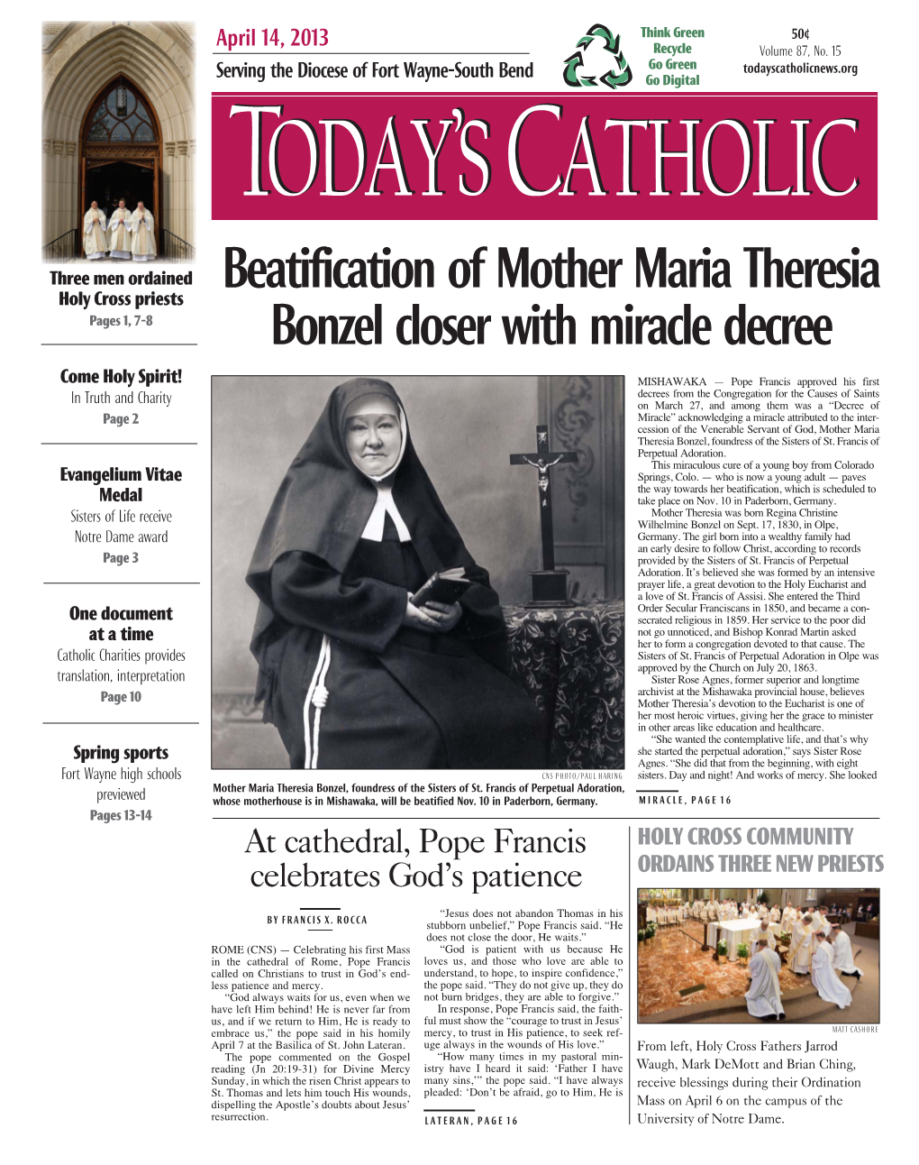 Beatification of Mother Maria Theresia Bonzel Closer with Miracle Decree