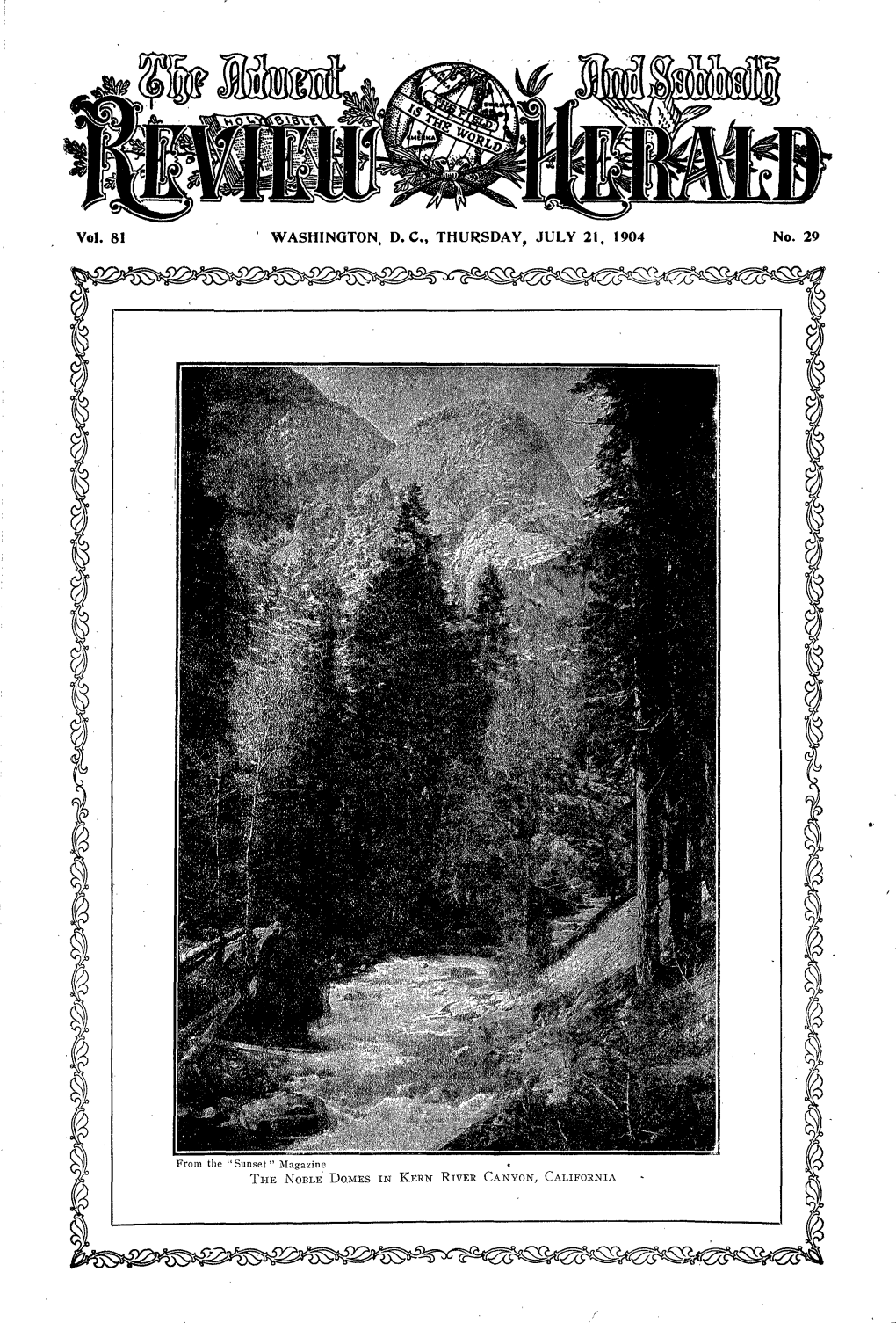 Vol. 81 WASHINGTON, D. C., THURSDAY, JULY 21, 1904 No. 29