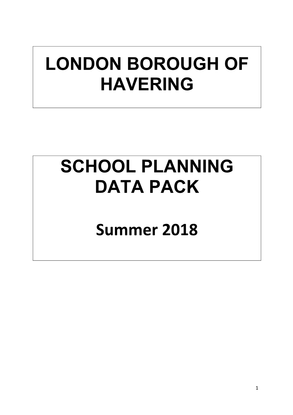 Download School Planning Data Pack Summer 2018