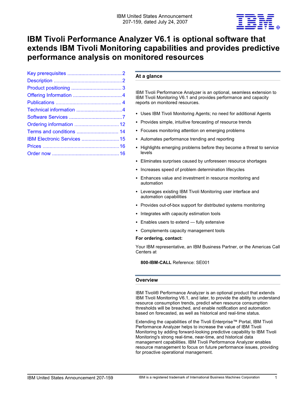 IBM Tivoli Performance Analyzer V6.1 Is Optional Software That Extends