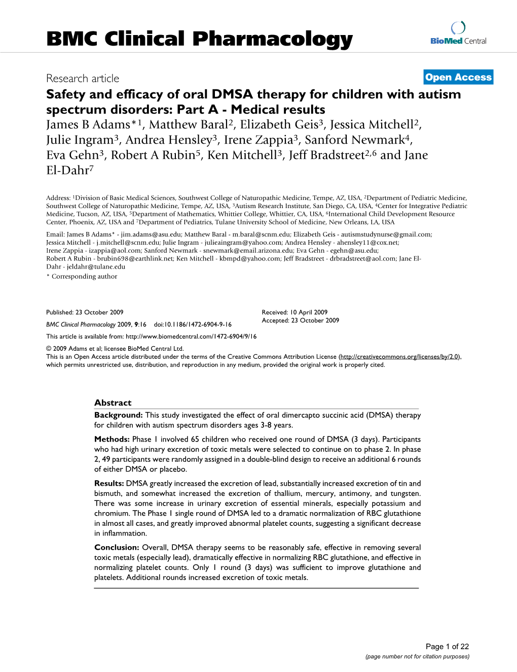 BMC Clinical Pharmacology Biomed Central