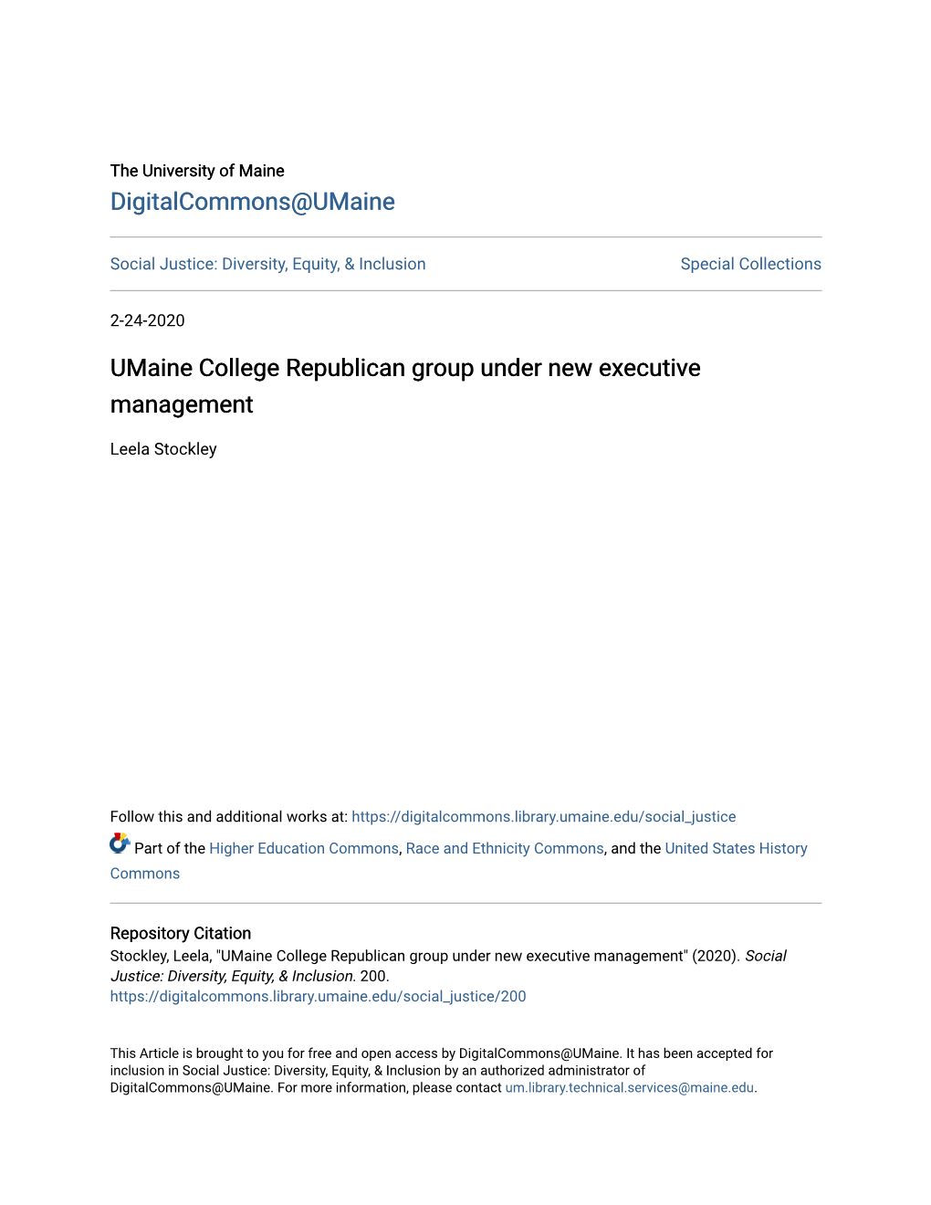 Umaine College Republican Group Under New Executive Management