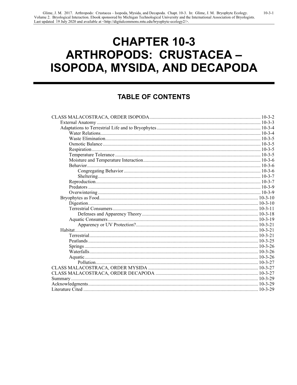 Volume 2, Chapter 10-3: Arthropods: Crustacea