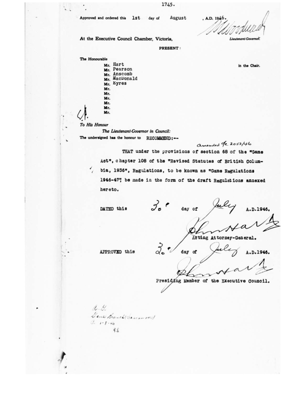 Order in Council 1745/1946