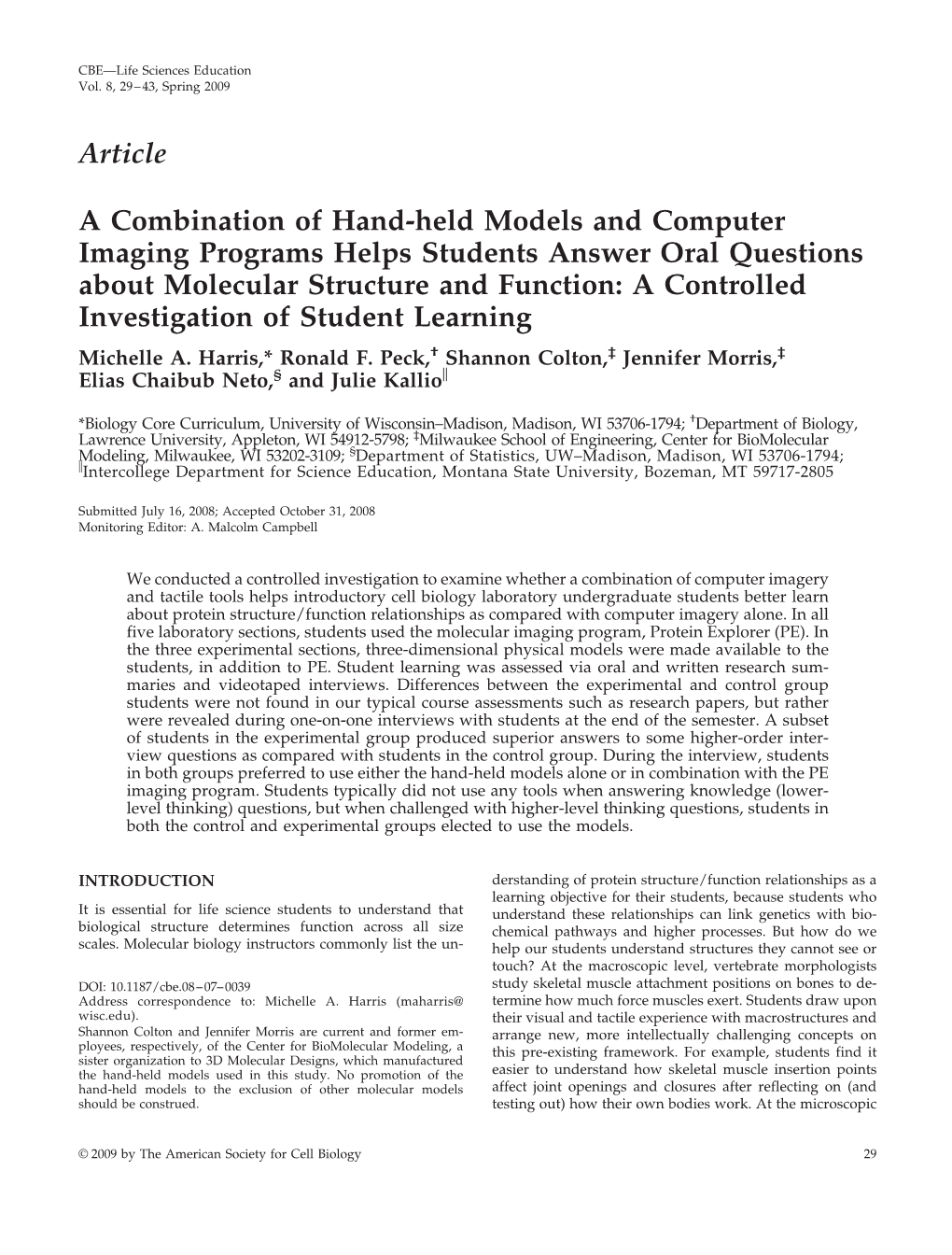 Article a Combination of Hand-Held Models and Computer Imaging