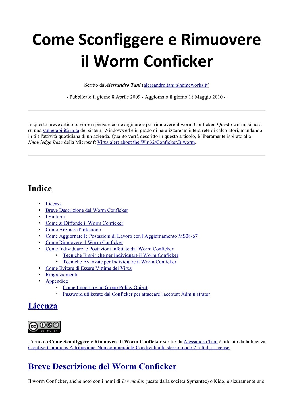 Come Sconfiggere E Rimuovere Il Worm Conficker