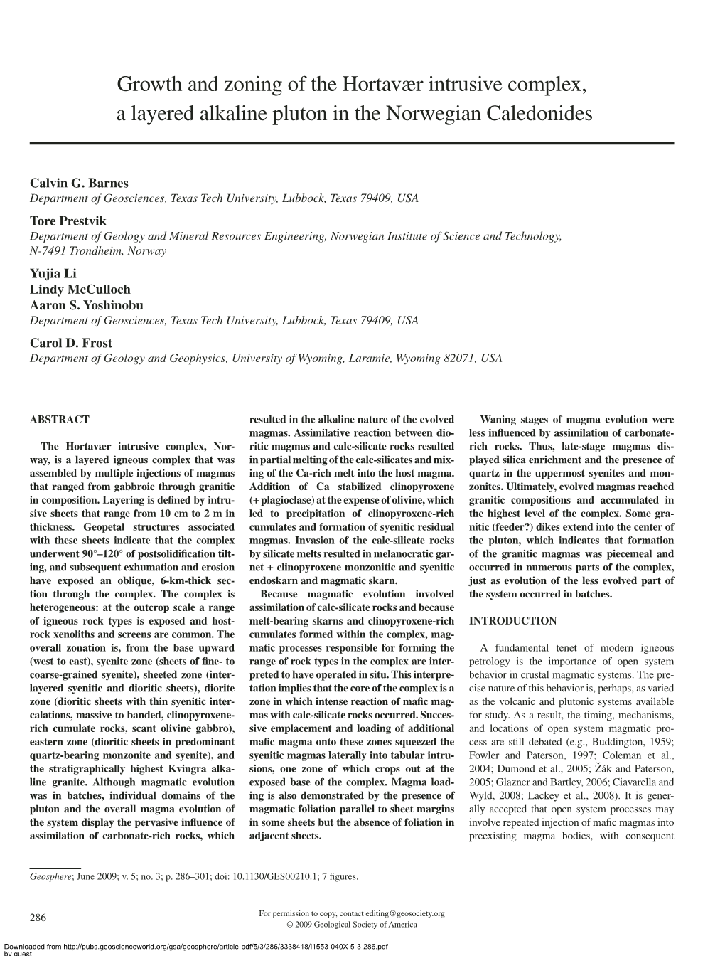 Growth and Zoning of the Hortavær Intrusive Complex, a Layered Alkaline Pluton in the Norwegian Caledonides