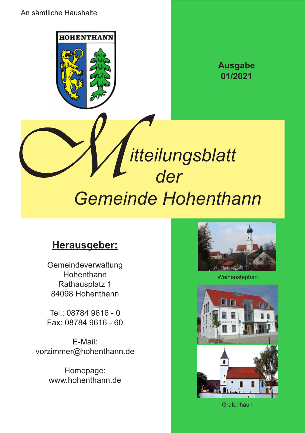 Mitteilungsblatt Der Gemeinde Hohenthann