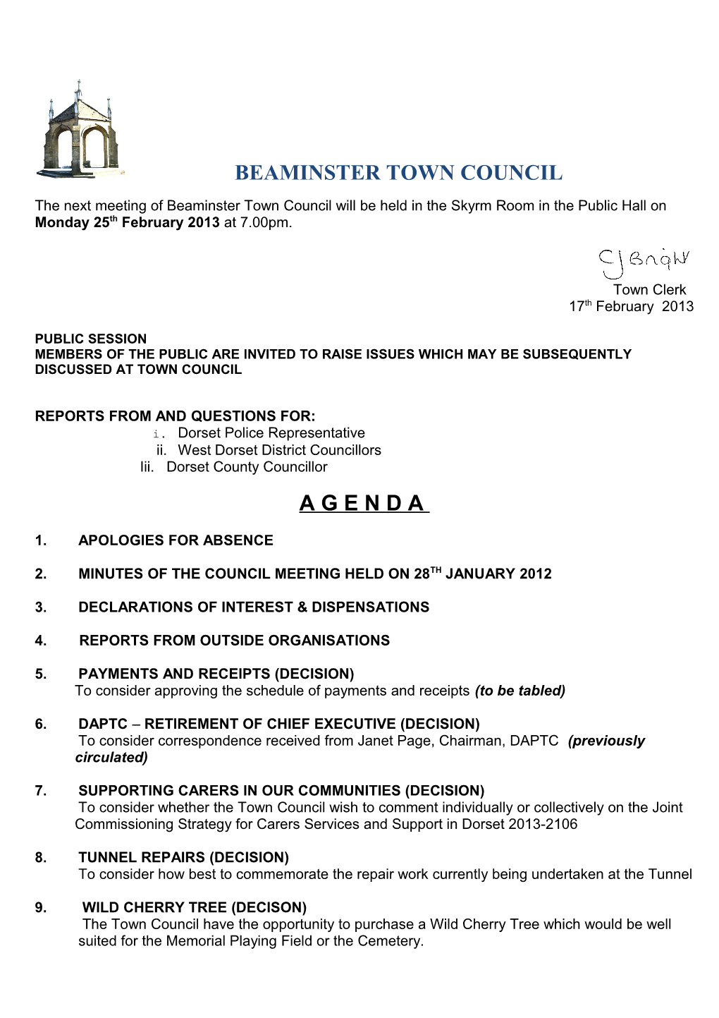 Beaminster Town Council s3