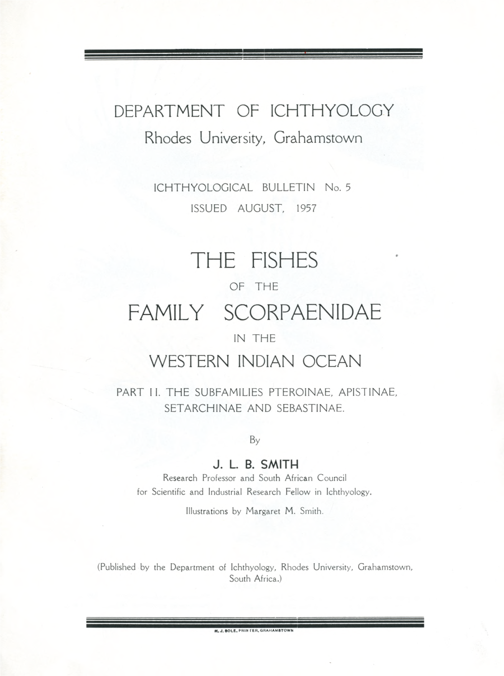 T H E Fishes Family Scorpaenidae