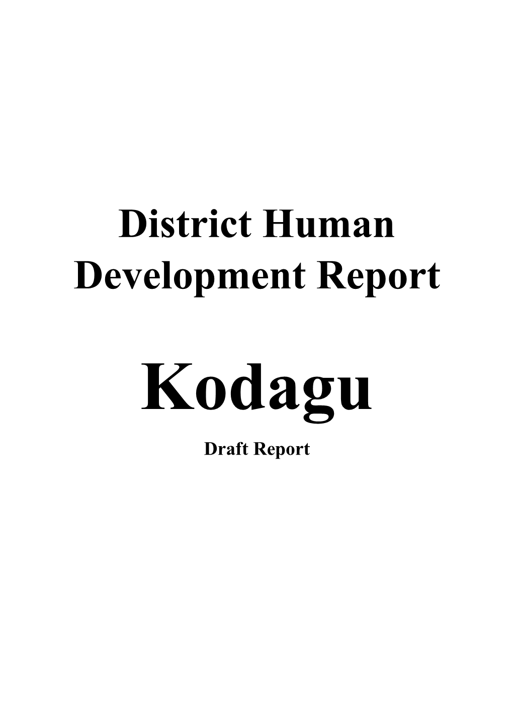 District Human Development Report