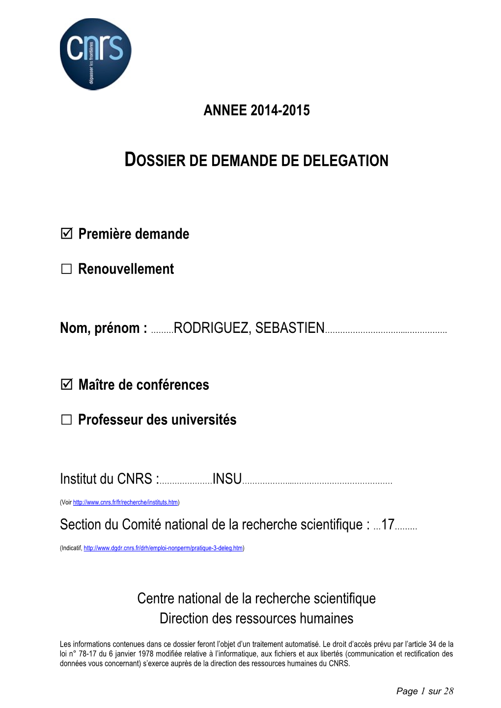 Dossier De Demande De Delegation