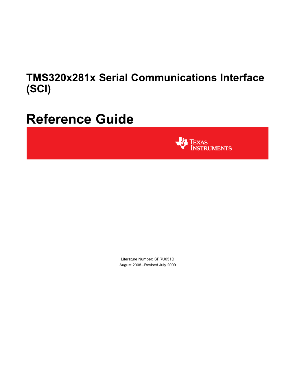 Tms320x281x Serial Communications Interface Reference Guide