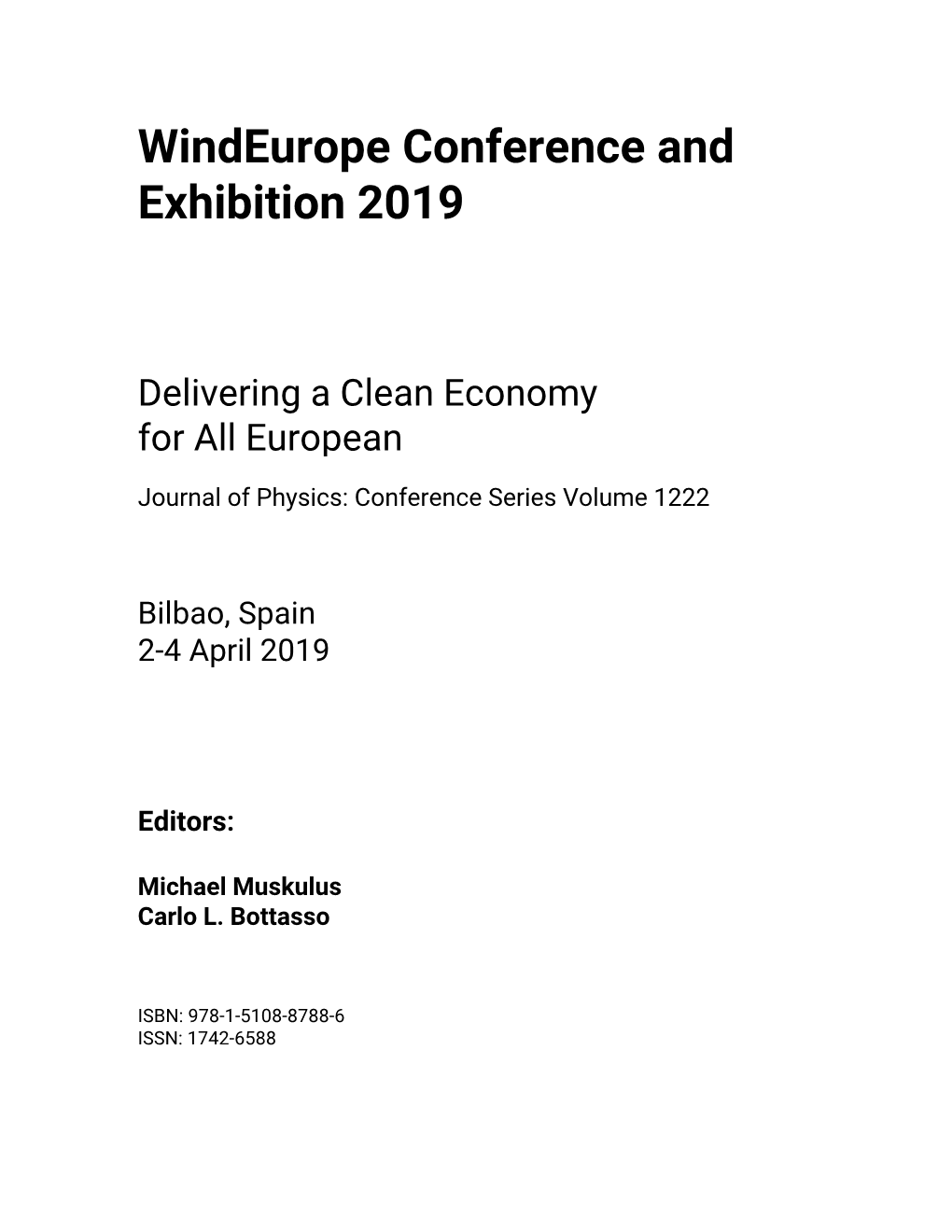 Windeurope Conference and Exhibition 2019