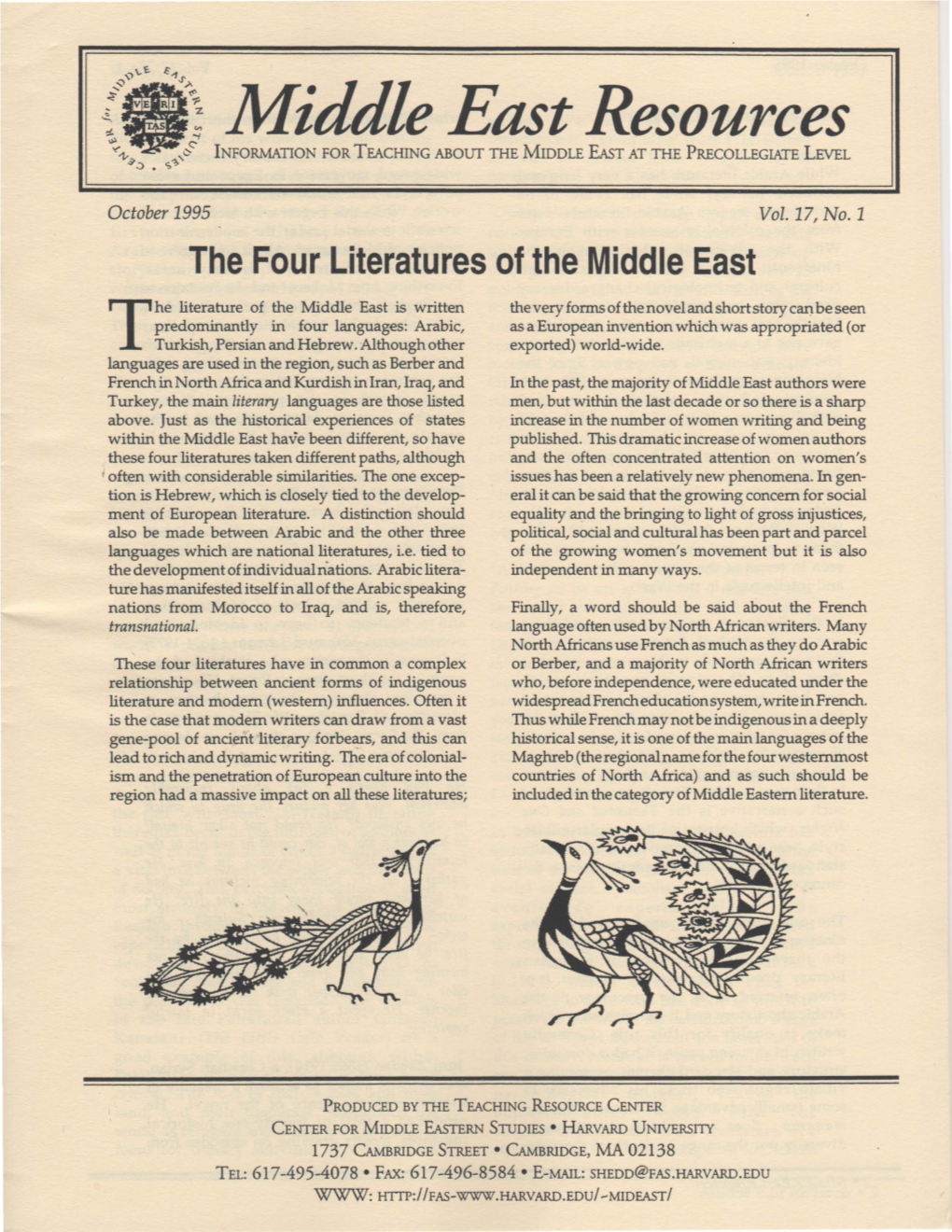 The Four Literatures of the Middle East